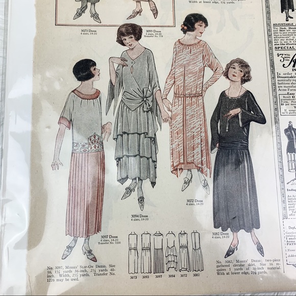 LOWEST PRICE Vintage McCall's 1923 Newspaper Sewing Dress Pages - Picture 9 of 16